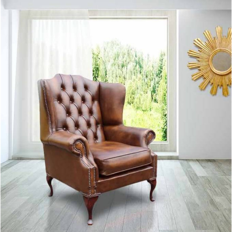 Chesterfield queen anne wingback chair hot sale